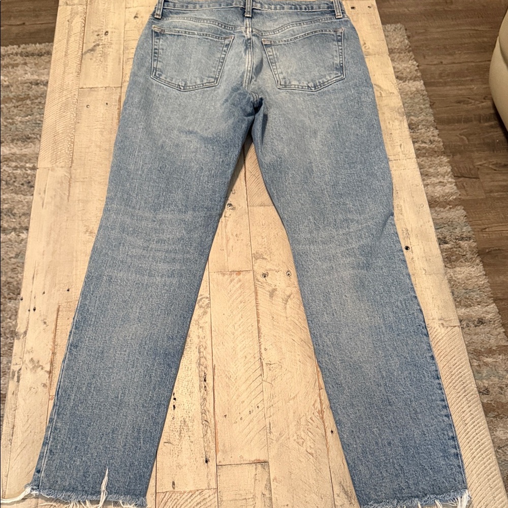 Free People We The Free Denim Button-Fly Distressed Jeans Straight Leg Size 30 - Picture 8 of 10